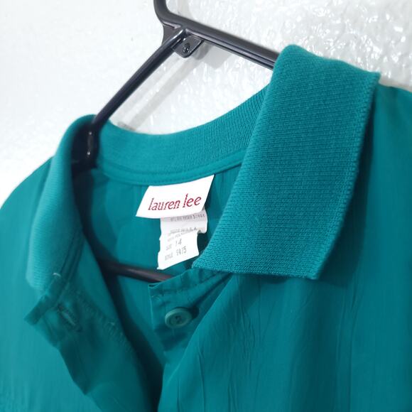 Vintage Lauren Lee Blouson Top Womens 14 Loose Fit Long Sleeves 80s Made… - Picture 9 of 13